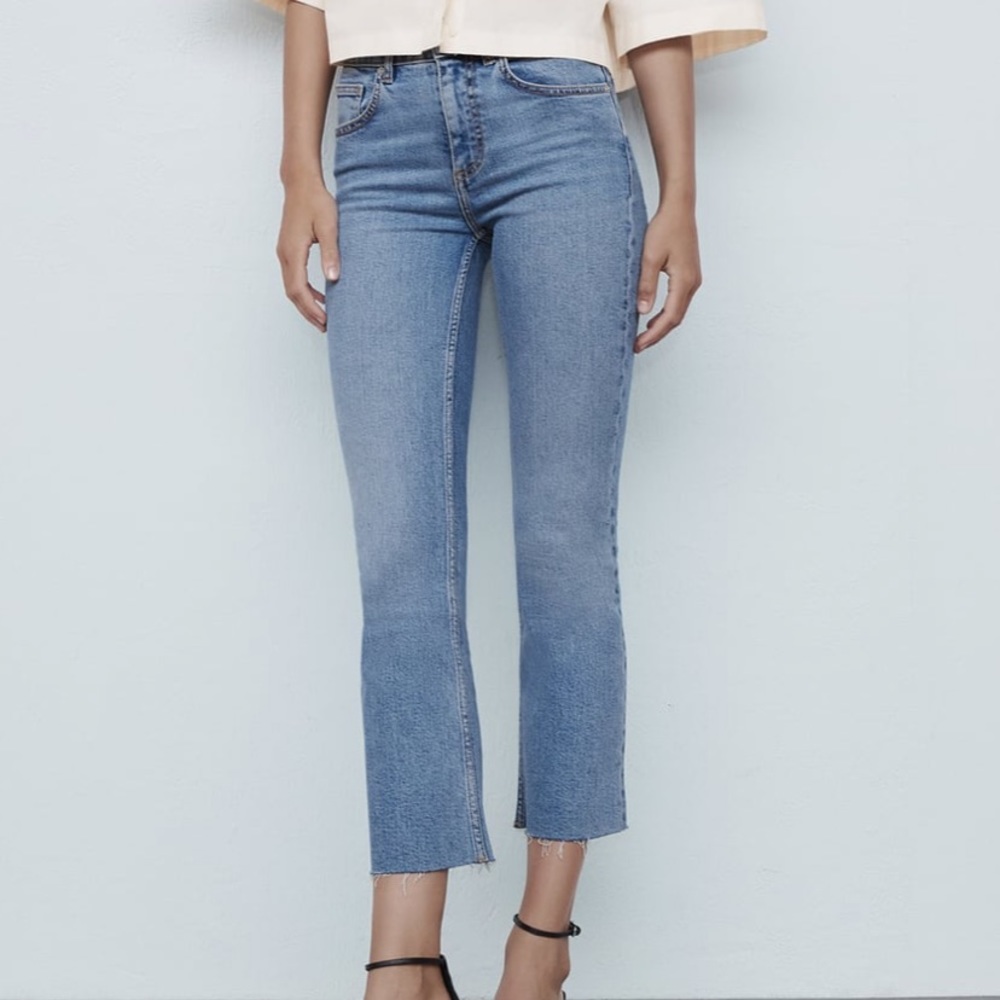 Zara Flare Raw Hem Jeans